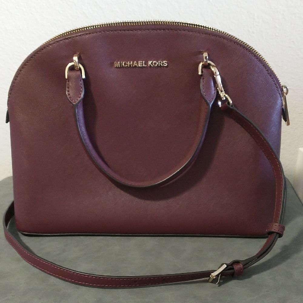 Michael Kors Brown Satchel with Gold-Tone Hardware